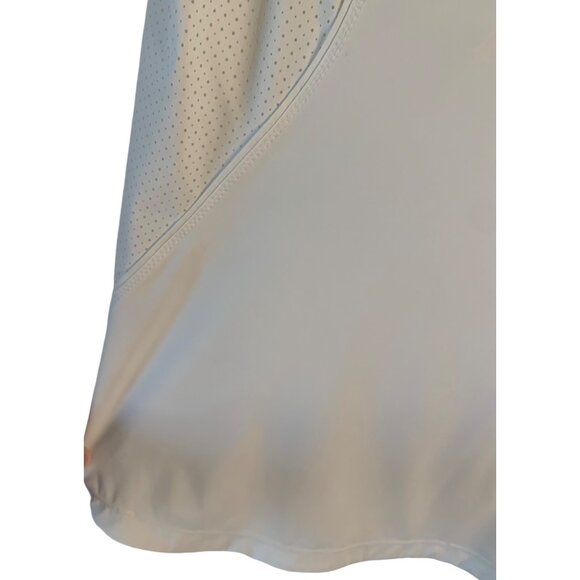 •SOLD•ATHLETA Bright White Cap Sleeve Perforated Pacifica II Zip-Neck Tank Top M - Picture 8 of 9